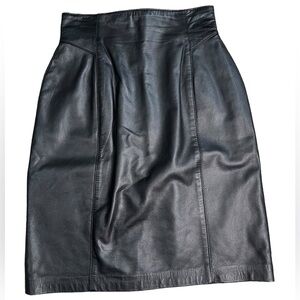 Toffs Black vintage Leather pencil skirt 4P boxDI